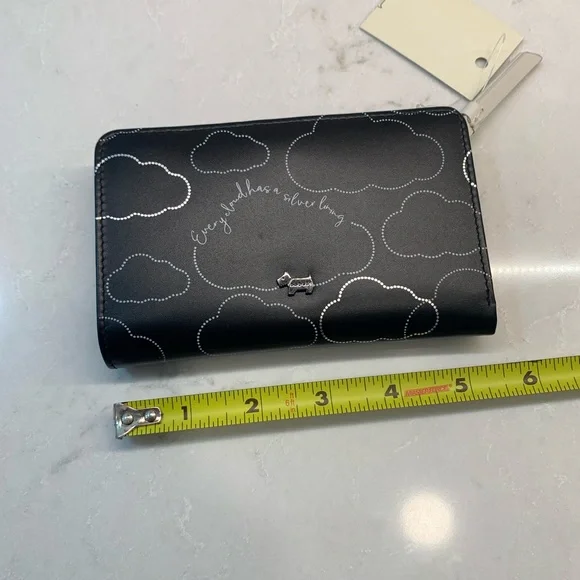 NEW RADLEY LONDON Scottie Dog Black Wallet Silver Clouds - Picture 6 of 7